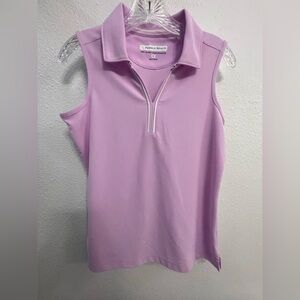 Pebble Beach Sleeveless Polo Top - Light Purple